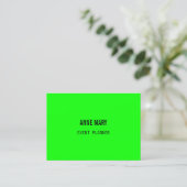Neon Green Colorful Bright Modern Event Planner Visitenkarte (Stehend Vorderseite)