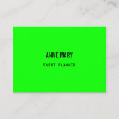 Neon Green Colorful Bright Modern Event Planner Visitenkarte (Vorderseite)