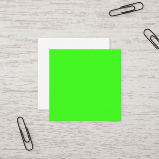 Neon Green Custom Business Card Quadratische Visitenkarte (Vorderseite/Rückseite Beispiel)