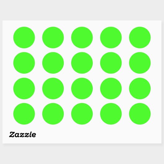Neon Green Custom Circle Stickers (Blatt)