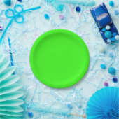 Neon Green Custom Paper Plate Pappteller (Party)
