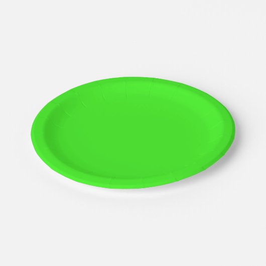 Neon Green Custom Paper Plate Pappteller (Schrägansicht)