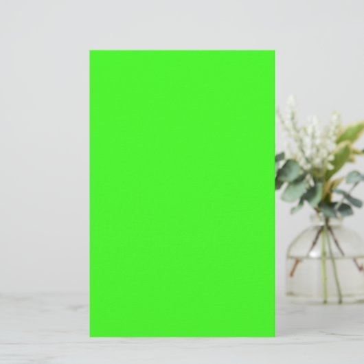 Neon Green Custom Stationery Set Briefpapier (Stehend Vorderseite)