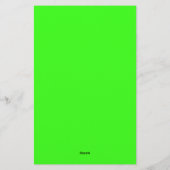 Neon Green Custom Stationery Set Briefpapier (Rückseite)