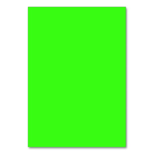 Neon Green Custom Table Card Tischnummer (Vorderseite)