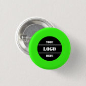 Neon Green Customizable Solid Round Button Pin (Vorne & Hinten)