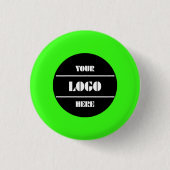 Neon Green Customizable Solid Round Button Pin (Vorderseite)