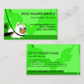 Neon green Dog Walker Service French Bulldog Visitenkarte (Vorne/Hinten)