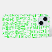Neon Green Doodle iPhone Case – Abstract Line Art (Rückseite (Horizontal))