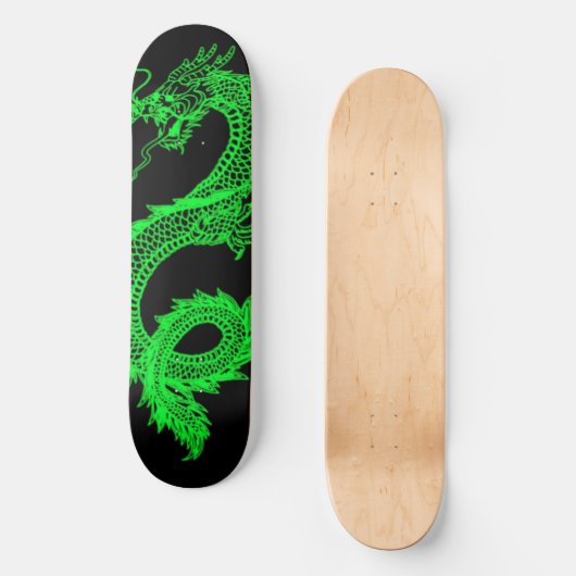 Neon Green Dragon Skateboard Deck (Vorderseite)