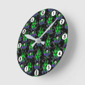 Neon Green Eight Ball Runde Wanduhr (Winkel)