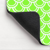 Neon Green Fish Scanner Muster Mousepad (Ecke)
