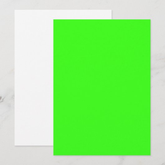 Neon Green Flat Save the Date Card - Anpassbar (Vorne/Hinten)