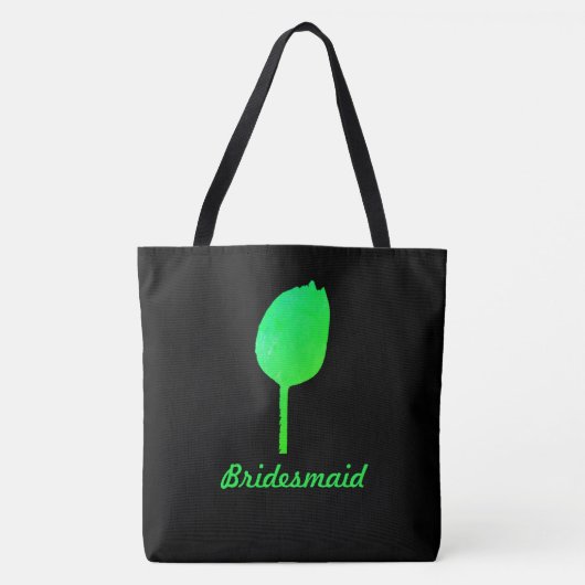 Neon Green Floral Tulip Abstrakt Bridesmaid Gift Tasche (Vorderseite)