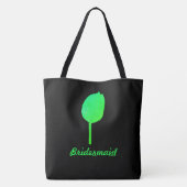 Neon Green Floral Tulip Abstrakt Bridesmaid Gift Tasche (Rückseite)