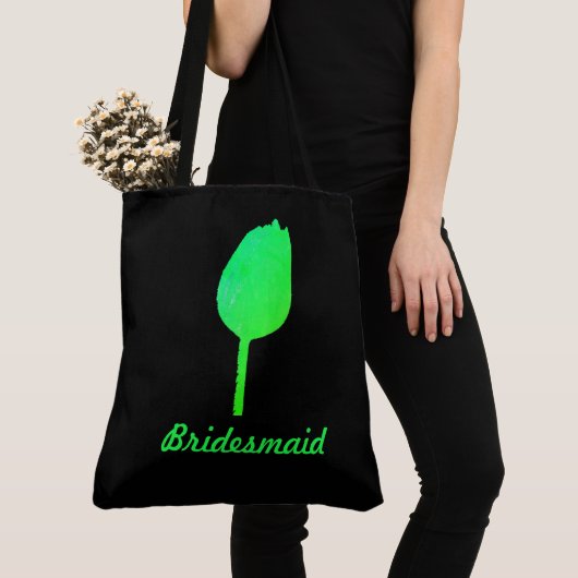 Neon Green Floral Tulip Abstrakt Bridesmaid Gift Tasche (Von Nahem)