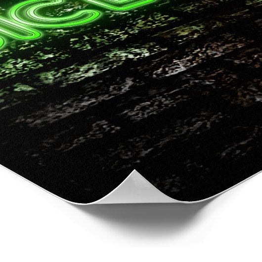 Neon Green Free Juice Sampling Poster (Ecke)