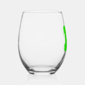 Neon Green Funny Modern Monogram Initial Letter Weinglas Ohne Stiel (Rechts)