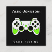 Neon Green Game Testing Tester Developer Joypad Quadratische Visitenkarte (Vorderseite)