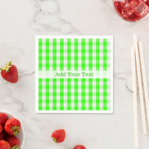Neon Green Gingham Pattern by Shirley Taylor Serviette