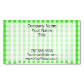 Neon Green Gingham Pattern Magnetische Visitenkarte (Vorderseite)