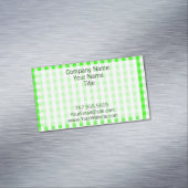 Neon Green Gingham Pattern Magnetische Visitenkarte (Beispiel)