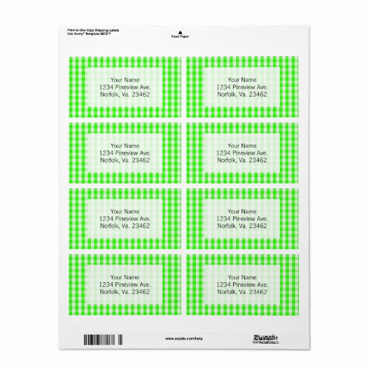 Neon Green Gingham Pattern von Shirley Taylor (Vorne)