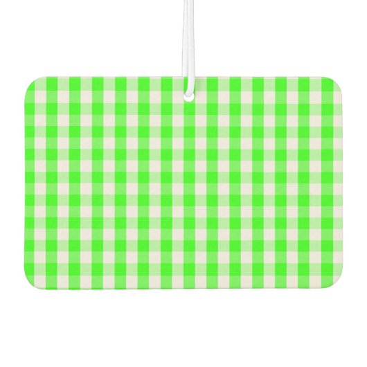 Neon Green Gingham Pattern von Shirley Taylor Autolufterfrischer (Vorderseite)