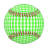 Neon Green Gingham Pattern von Shirley Taylor Baseball (Rückseite)
