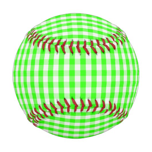 Neon Green Gingham Pattern von Shirley Taylor Baseball (Vorderseite)