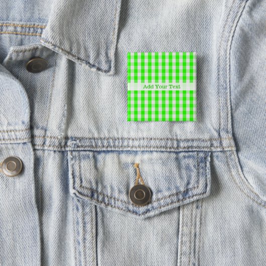 Neon Green Gingham Pattern von Shirley Taylor Button (Beispiel)