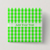 Neon Green Gingham Pattern von Shirley Taylor Button (Vorderseite)