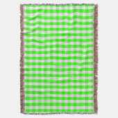 Neon Green Gingham Pattern von Shirley Taylor Decke (Vorderseite Vertikal)