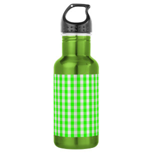Neon Green Gingham Pattern von Shirley Taylor Edelstahlflasche