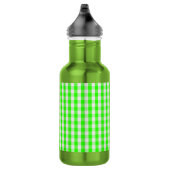 Neon Green Gingham Pattern von Shirley Taylor Edelstahlflasche (Rechts)