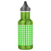 Neon Green Gingham Pattern von Shirley Taylor Edelstahlflasche (Links)
