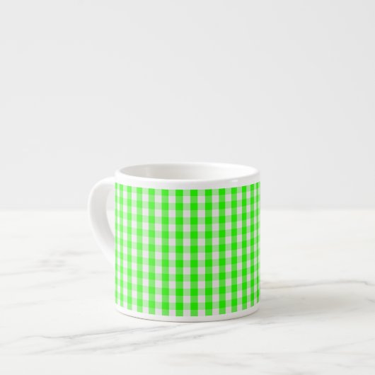 Neon Green Gingham Pattern von Shirley Taylor Espressotasse (Vorderseite Links)