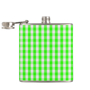 Neon Green Gingham Pattern von Shirley Taylor Flachmann