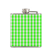 Neon Green Gingham Pattern von Shirley Taylor Flachmann (Rückseite)