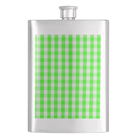 Neon Green Gingham Pattern von Shirley Taylor Flachmann (Vorderseite)