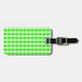 Neon Green Gingham Pattern von Shirley Taylor Gepäckanhänger (Vorderseite horizontal)