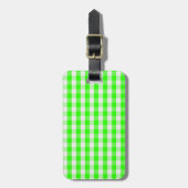 Neon Green Gingham Pattern von Shirley Taylor Gepäckanhänger (Vorderseite vertikal)