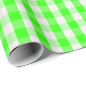 Neon Green Gingham Pattern von Shirley Taylor Geschenkpapier (Rolleneckpunkt)
