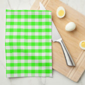 Neon Green Gingham Pattern von Shirley Taylor Geschirrtuch (Viertel Falte)