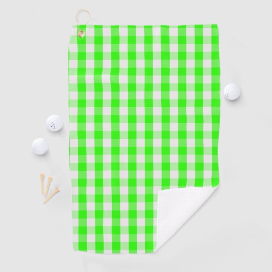 Neon Green Gingham Pattern von Shirley Taylor Golfhandtuch (Insitu)
