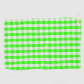 Neon Green Gingham Pattern von Shirley Taylor Golfhandtuch (Horizontal)