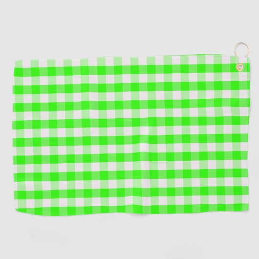 Neon Green Gingham Pattern von Shirley Taylor Golfhandtuch (Horizontal)