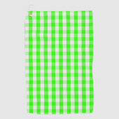 Neon Green Gingham Pattern von Shirley Taylor Golfhandtuch (Vorderseite)