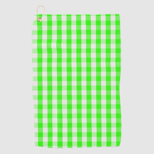 Neon Green Gingham Pattern von Shirley Taylor Golfhandtuch (Vorderseite)