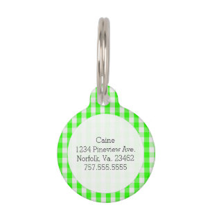 Neon Green Gingham Pattern von Shirley Taylor Haustiermarke